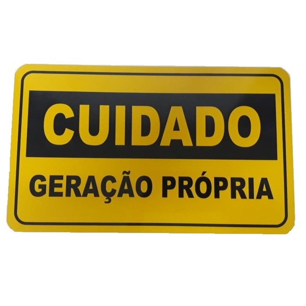 Placa Cuidado  Geração Própria Elektro - Tam 25x15 Alumínio
