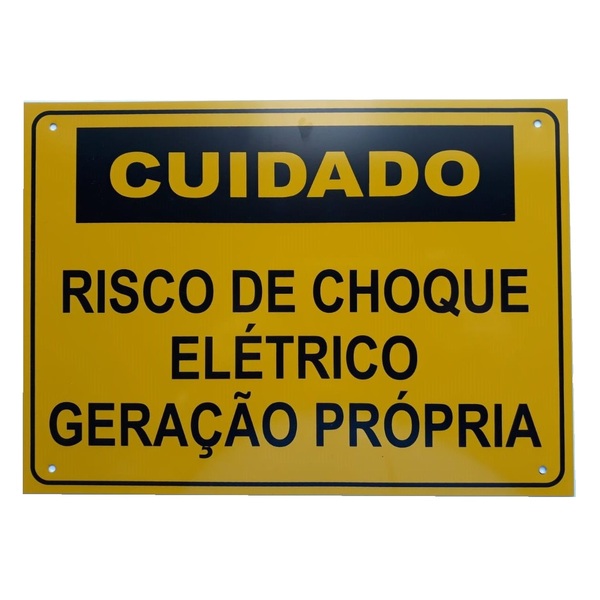 Placa Cuidado - Geração Própria - Padrão Energisa, Cemig, Ene