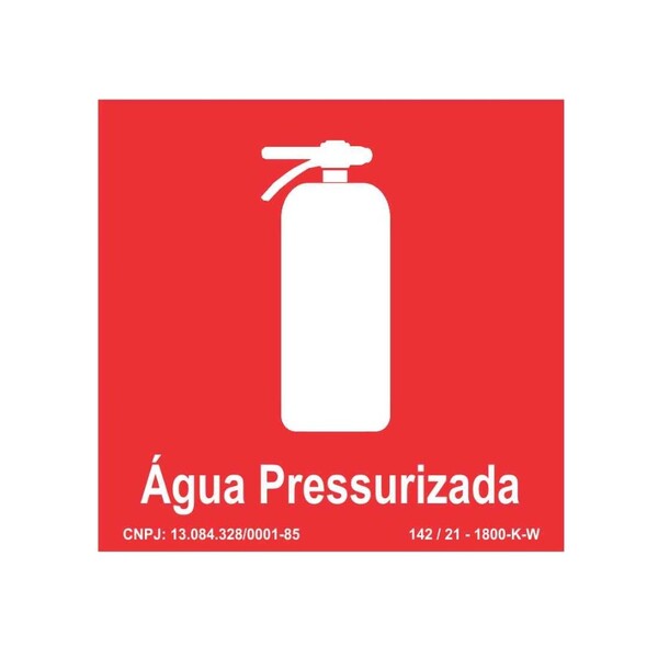 Placa De Aviso Sinalização Água Pressurizada 20cmx20cm