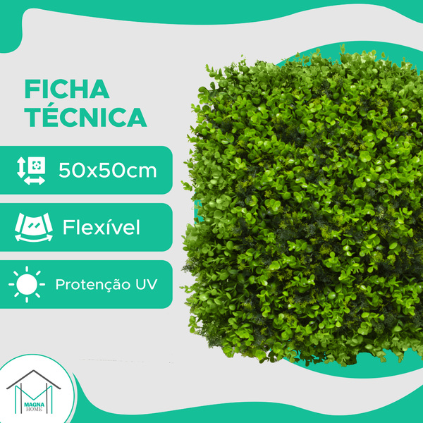 Placa De Buchinho 50x50 Misto Com Proteção Uv - Grama Artificial