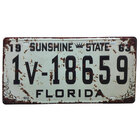 Placa De Carro Antiga Decorativa Metálica Vintage Florida