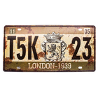 Placa De Carro Antiga Decorativa Metálica Vintage London