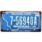 Placa De Carro Antiga Decorativa Metálica Vintage Montana