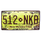 Placa De Carro Antiga Decorativa Metálica Vintage New Mexico