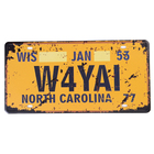 Placa De Carro Antiga Decorativa Metálica Vintage North Carol