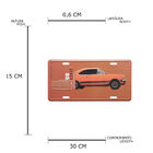 Placa De Carro Em Alumínio Gm Opala 1971 Laranja Fundo Laranja