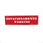 Placa De Estacionamento - Central - Aço - Vermelho