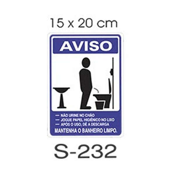 Placa De Identificação Aviso Mantenha Banheiro Limpo S232 J.a