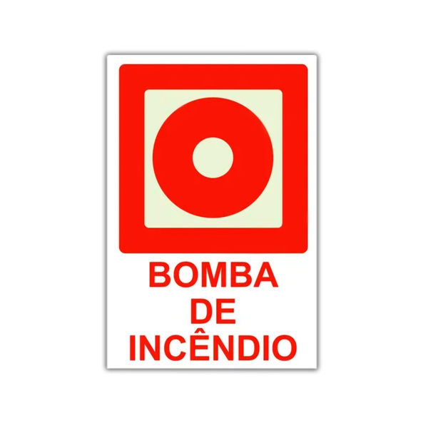 Placa de Indicação Alerta Botoeira de Incêndio Autoadesiva Pvc