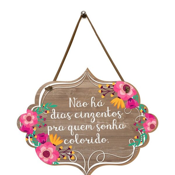 Placa De Porta Decoração Flores Frases Quarto Sala