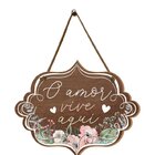 Placa De Porta Decorativa Amor Frases Flores Sala Quarto