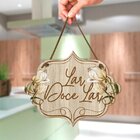 Placa De Porta Decorativa Lar Casa Flores Sala Cozinha
