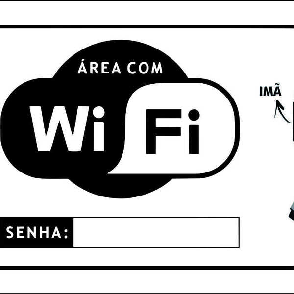 Placa De Sinalização 14x20 Area Com Wifi 1mm Com Canetinha