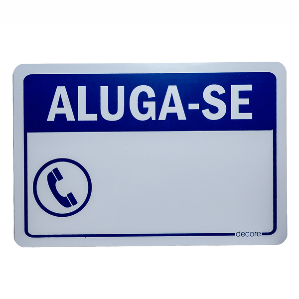 Placa De Sinalização Adesiva Em Pvc 20 X 30cm Aluga-se 1252 D