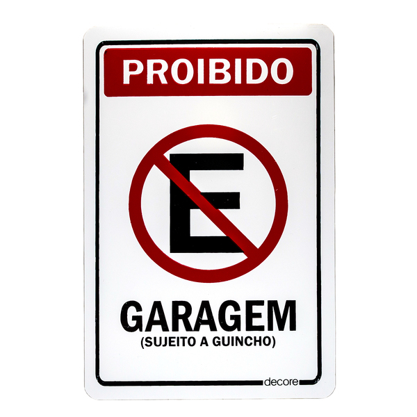 Placa De Sinalização Adesiva Em Pvc 20 X 30cm Proibido Estaci