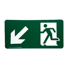 Placa De Sinalização Adesiva Em Pvc Verde 15 X 30cm Saída A E