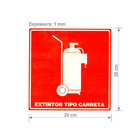 Placa de Sinalização Adesiva Pvc Extintor Tipo Carreta 20 Cm