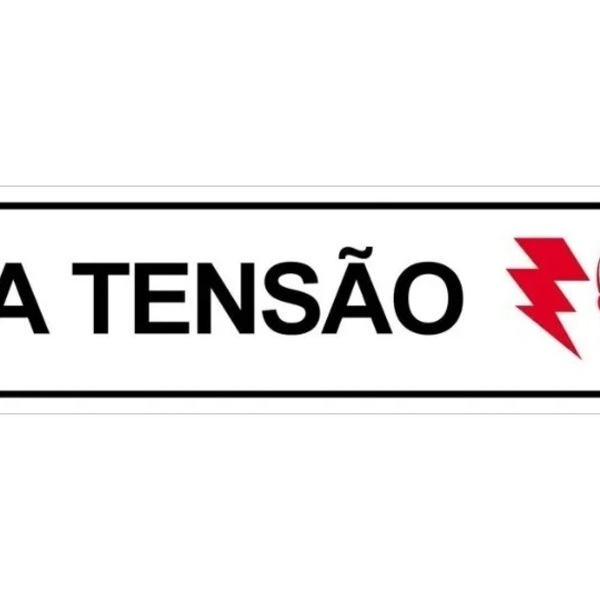 Placa De Sinalização Aviso Alta Tensão Risco De Morte Tamanho