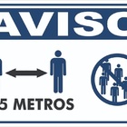 Placa De Sinalização Aviso Distanciamento Social 1,5 Metros T