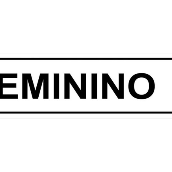 Placa De Sinalização Banheiro Feminino Para Porta Tamanho 5x2
