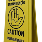 Placa De Sinalização Cuidado Em Manutenção Bralimpia