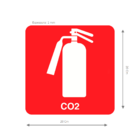 Placa de Sinalização Indicativa Alerta Extintor CO² Autoadesi