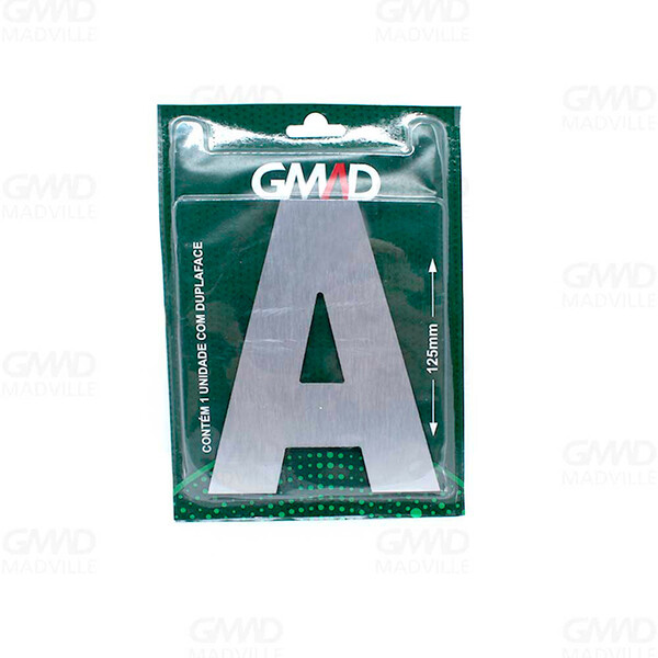 Placa De Sinalização Letra A Escovado Gmad