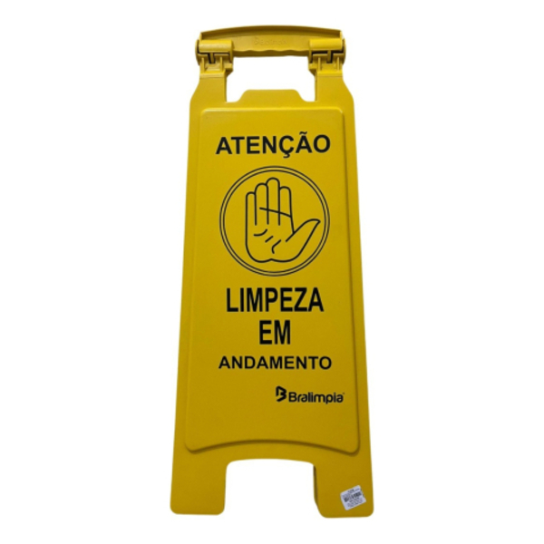 Placa De Sinalização Limpeza Em Andamento Bralimpia
