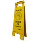 Placa De Sinalização Limpeza Em Andamento Bralimpia
