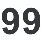 Placa De Sinalização Numera 9 Cartela Com 10 Peças Tamanho 5x