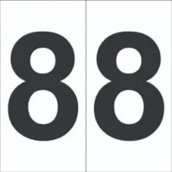 Placa De Sinalização Numeral 8 Cartela Com 10 Peças Tamanho 5