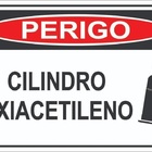 Placa De Sinalização Perigo Cilindro De Oxiacetileno Tamanho