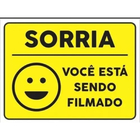 Placa De Sinalização Sorria Você Está Sendo Filmado 3 Unidades