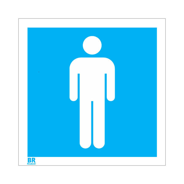Placa De Sinalização Wc Masculino 20x20cm Brcontroll