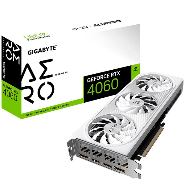 Placa De Vídeo Gigabyte Geforce Rtx 4060 Aero Oc 8gb Gddr6 12