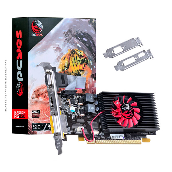 Placa De Vídeo Pcyes Amd Radeon R5 230  2gb  Ddr3  64 Bits  L