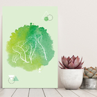 Placa Decoração Minimalista Safari Gorila Verde 20x30cm