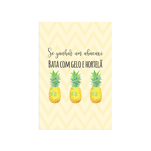 Placa Decorativa Abacaxi Hortelã MDF 20x30cm