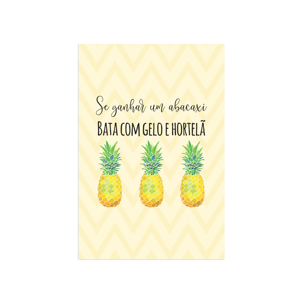 Placa Decorativa Abacaxi Hortelã MDF 30x40cm