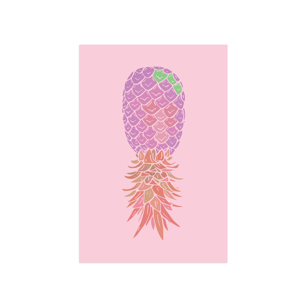 Placa Decorativa Abacaxi Rosa MDF 30x40cm