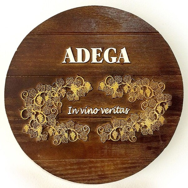 Placa Decorativa Adega De Parede Em Fibra - In Vino