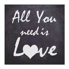 Placa Decorativa All You 25x25 Cm Preto