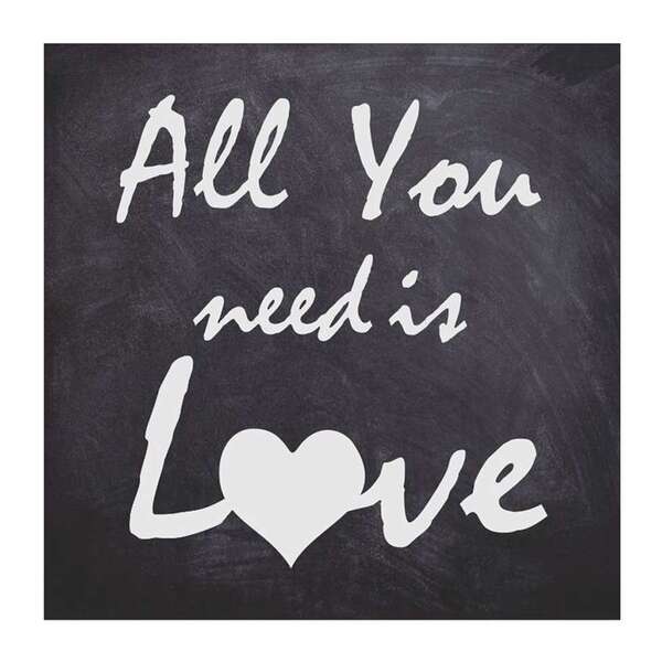 Placa Decorativa All You 25x25 Cm Preto