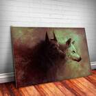 Placa Decorativa Animais 26 Lobo Branco E Preto Mdf 30x45cm