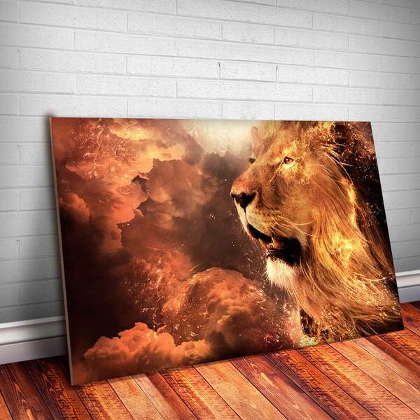 Placa Decorativa Animais 42 Leão Mdf 30x45cm