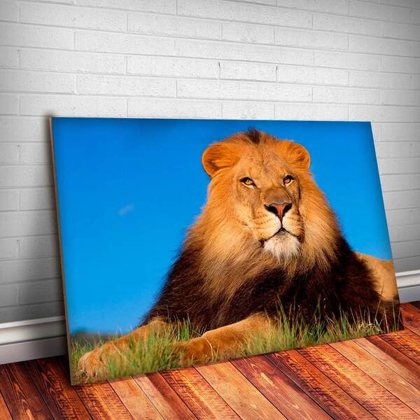 Placa Decorativa Animais 52 Leão Mdf 30x45cm