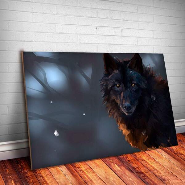Placa Decorativa Animais 64 Lobo Mdf 30x45cm