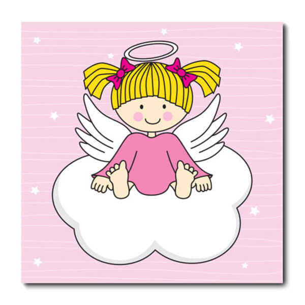 Placa Decorativa - Anjinho Menina - Infantil - 1030plmk
