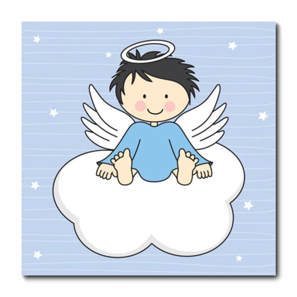 Placa Decorativa - Anjinho Menino - Infantil - 1029plmk