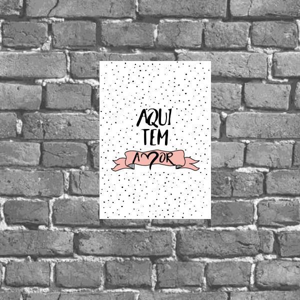 Placa Decorativa Aqui Tem Amor 18x27cm